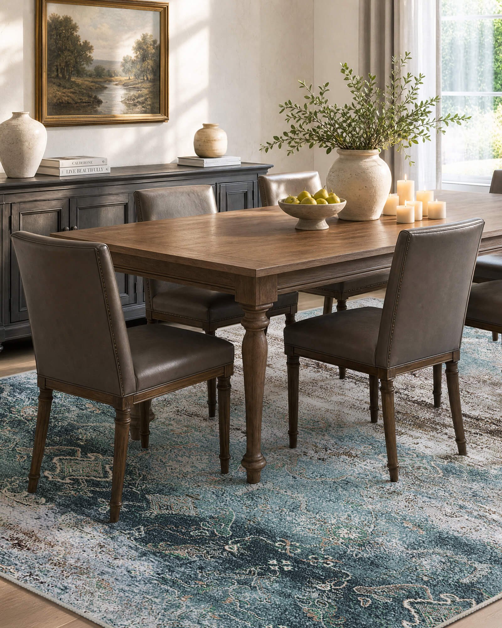 Alfombra grande Selene - Beige/Blanco 