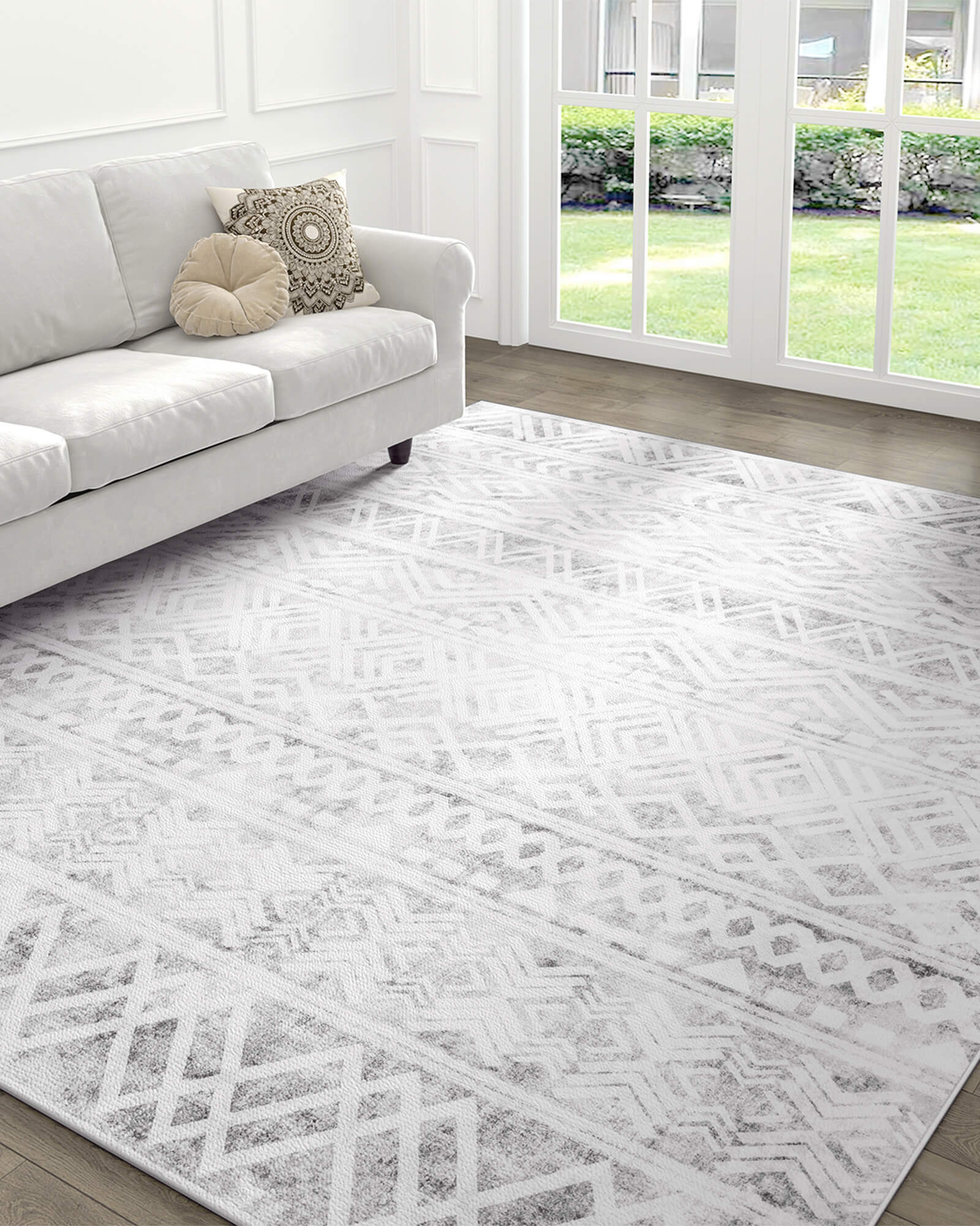 Alfombra grande Selene - Beige/Blanco 