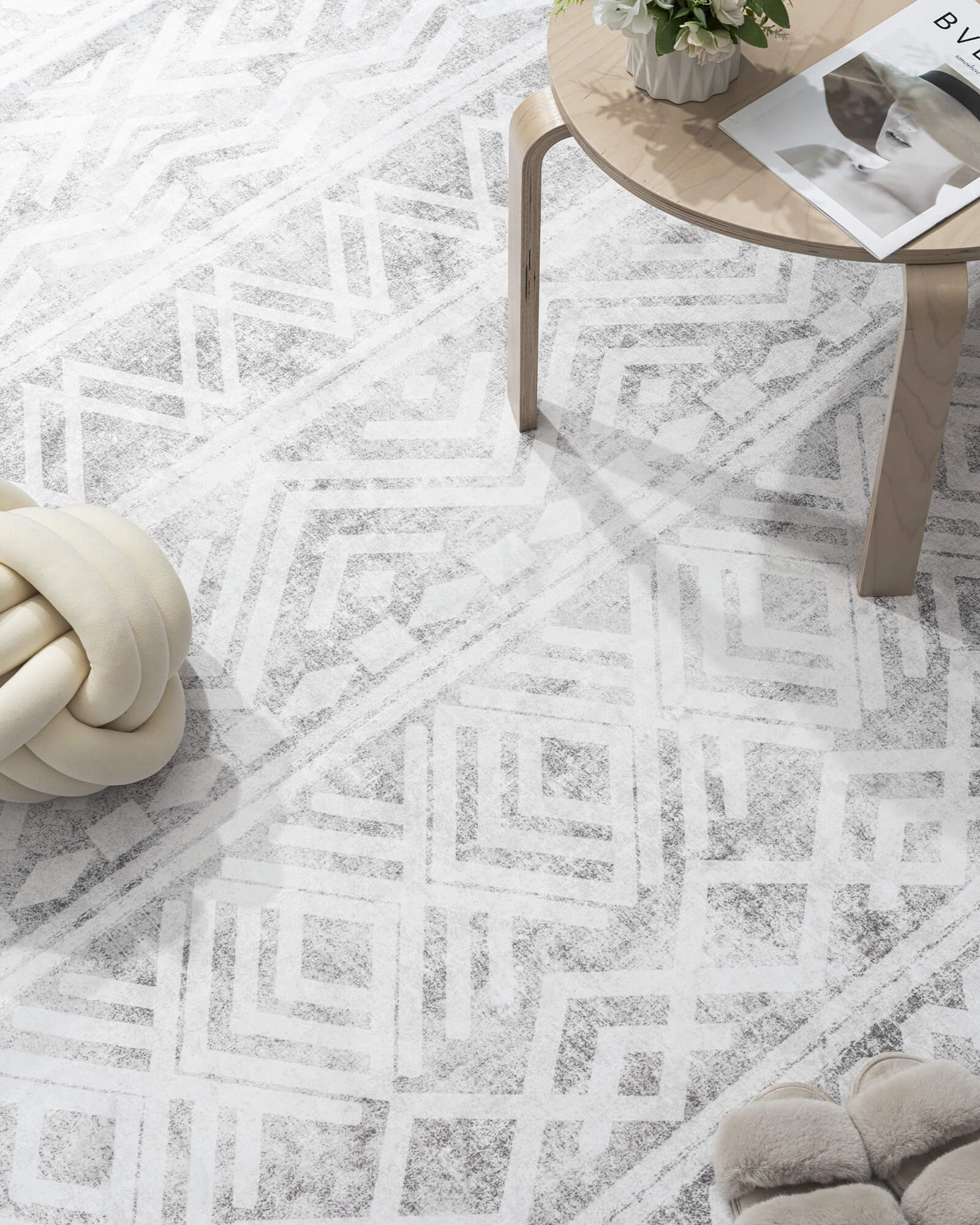 Alfombra grande Selene - Beige/Blanco 