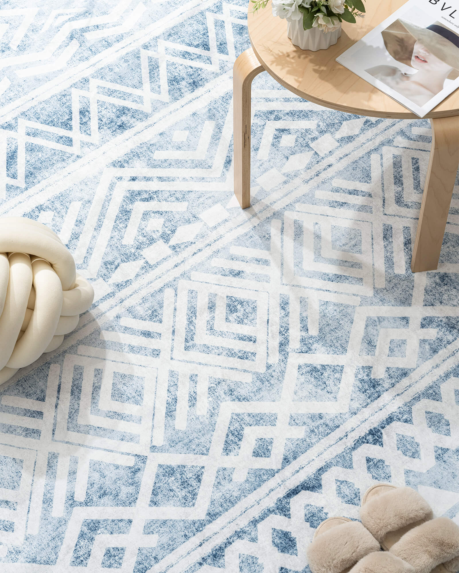 Alfombra grande Selene - Beige/Blanco 