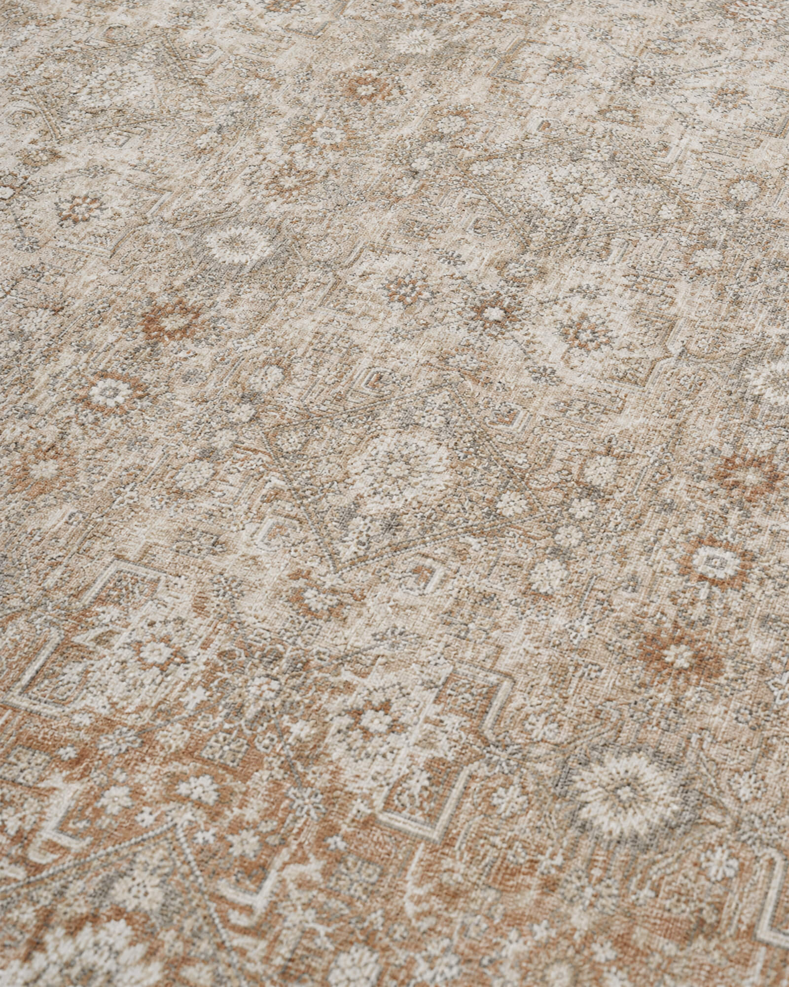 Mirren Washable Area Rug - Light Brown