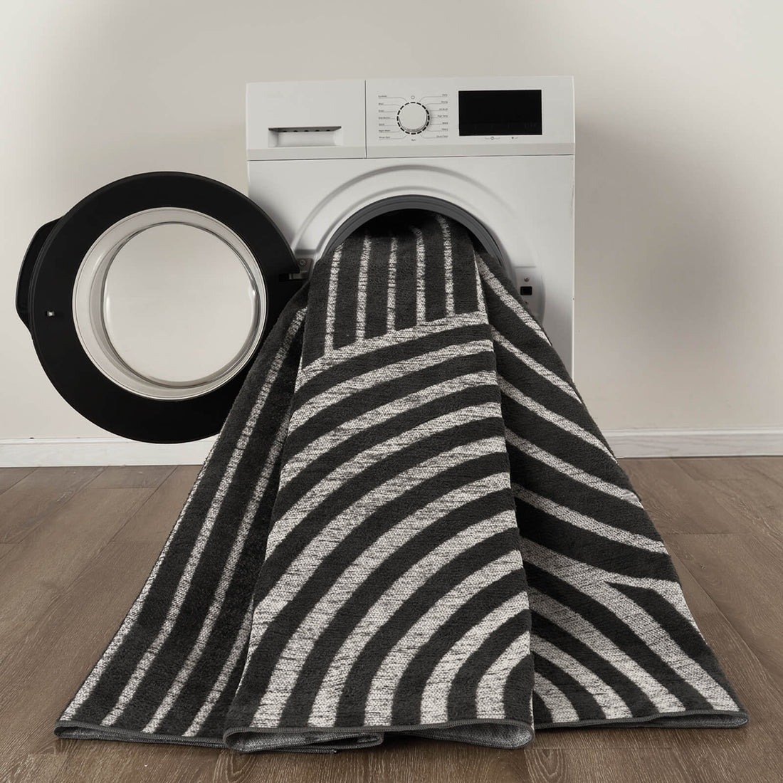 Modern abstract area rug perfect for clean minimalist decor