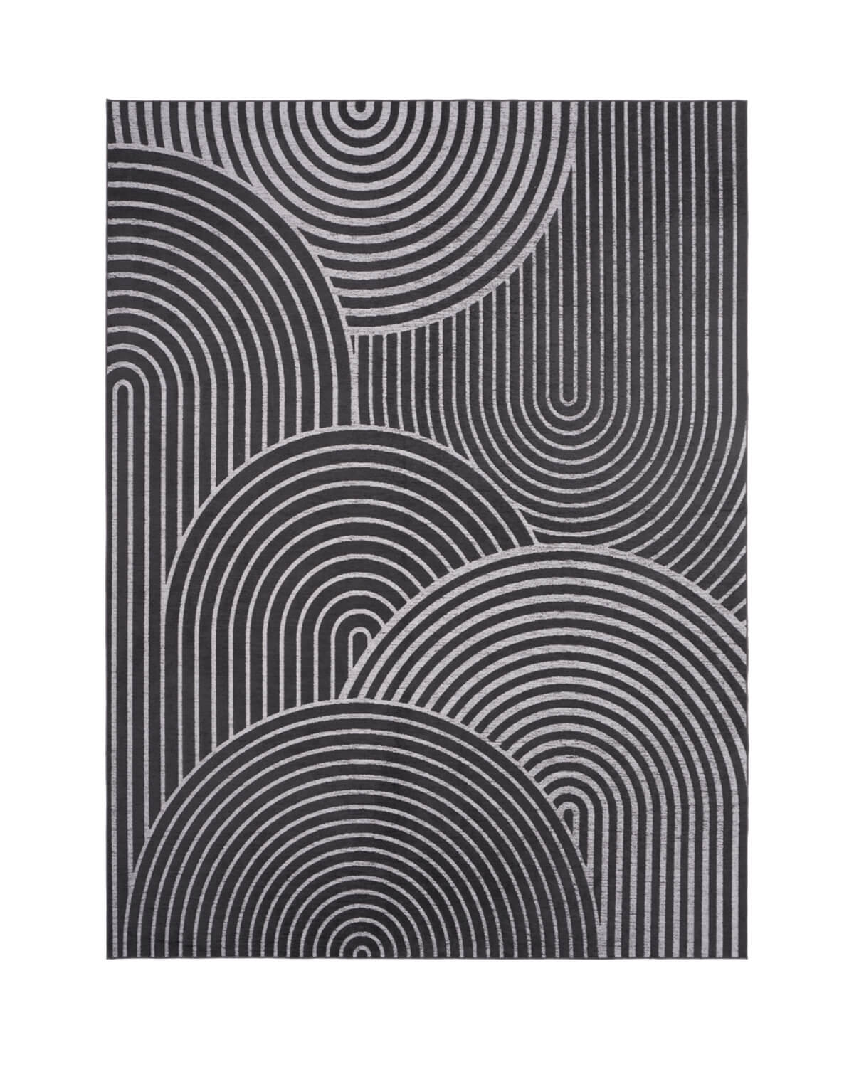 Abstract linear rug built for everyday family living with durability