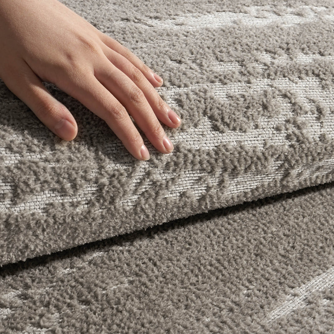 Abstract linear rug designed for durability in high traffic home areas
