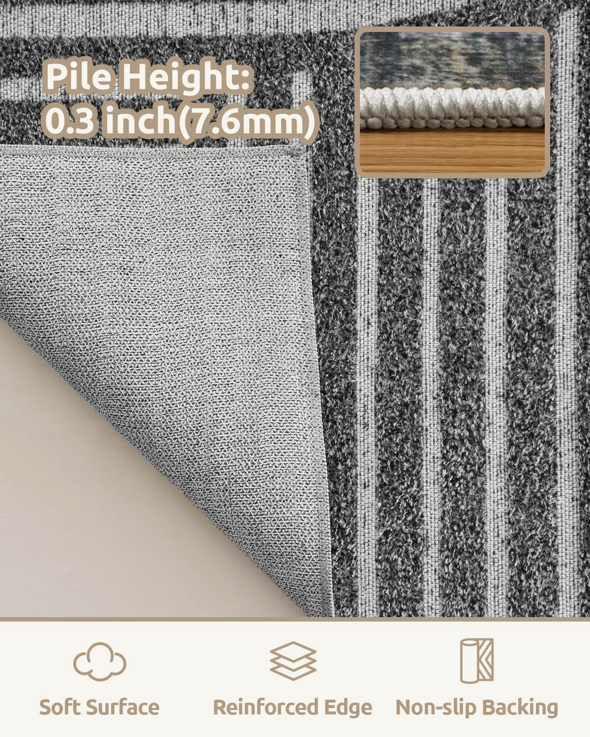 Modern abstract area rug offering soft comfort for family homes with daily use