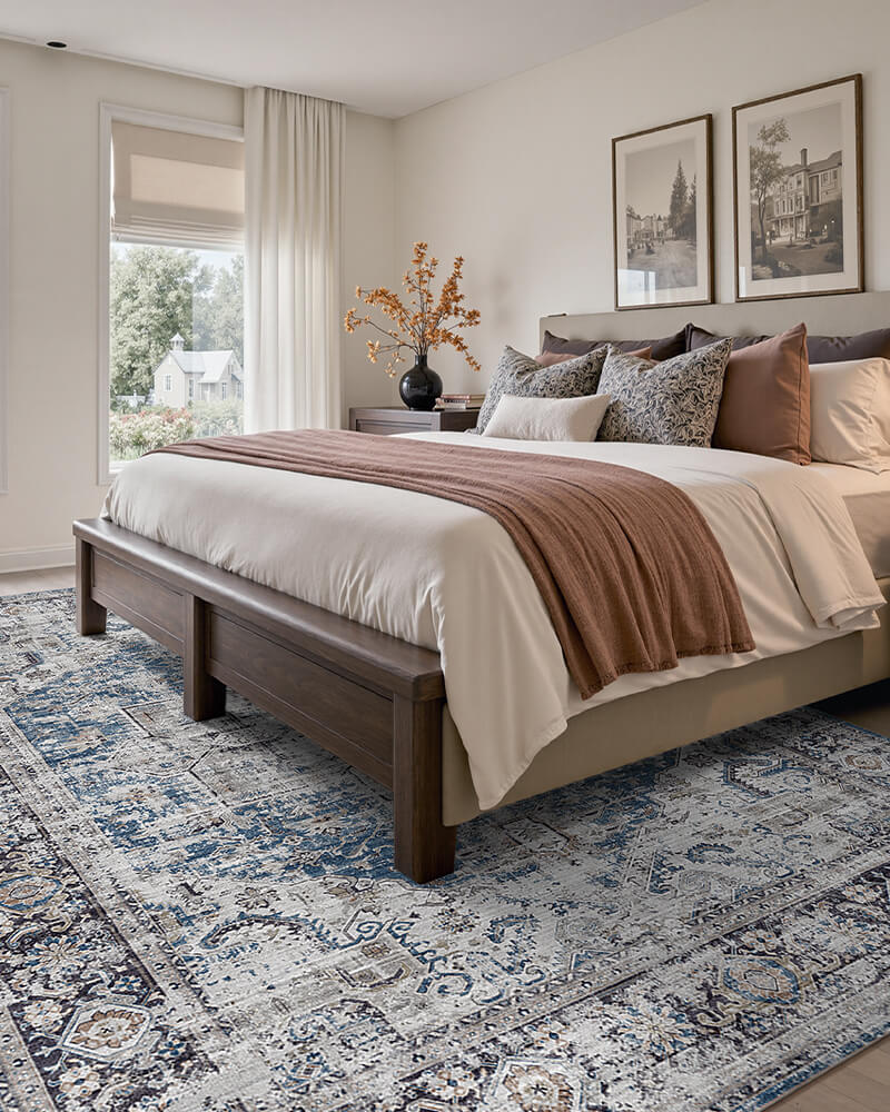 Soft boho rug made for barefoot-friendly comfort