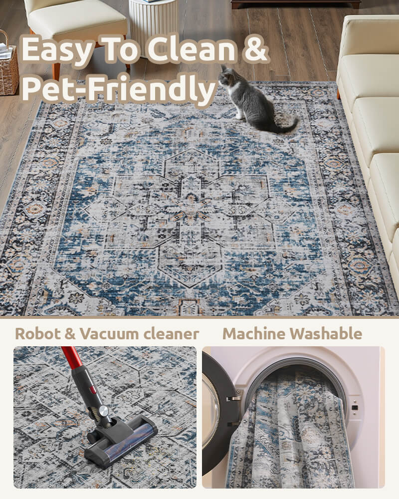 Soft boho area rug enhancing everyday comfort