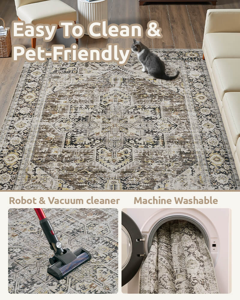 Comfortable boho rug designed for family areas