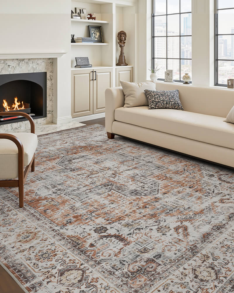 Boho style rug designed to feel warm and inviting