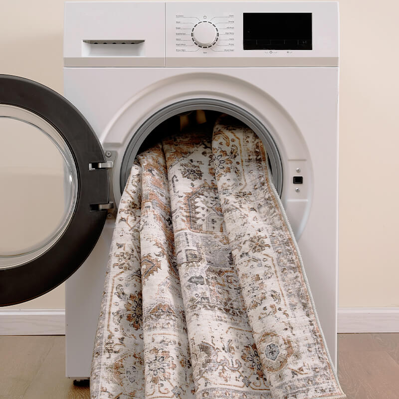 Washable boho area rug built for low-maintenance living