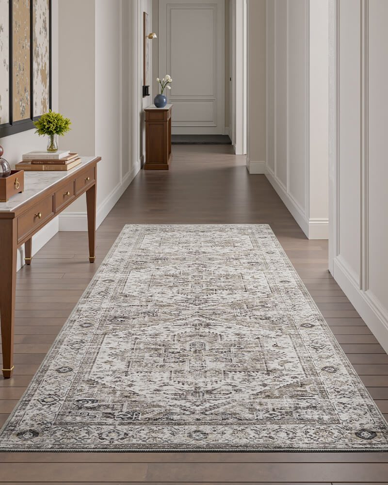 Boho style rug enhancing warm home atmospheres