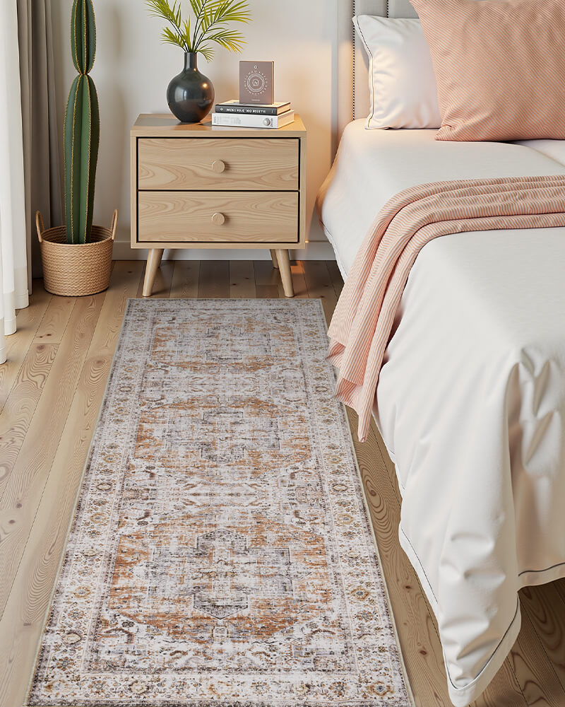 Washable boho area rug made for active family living