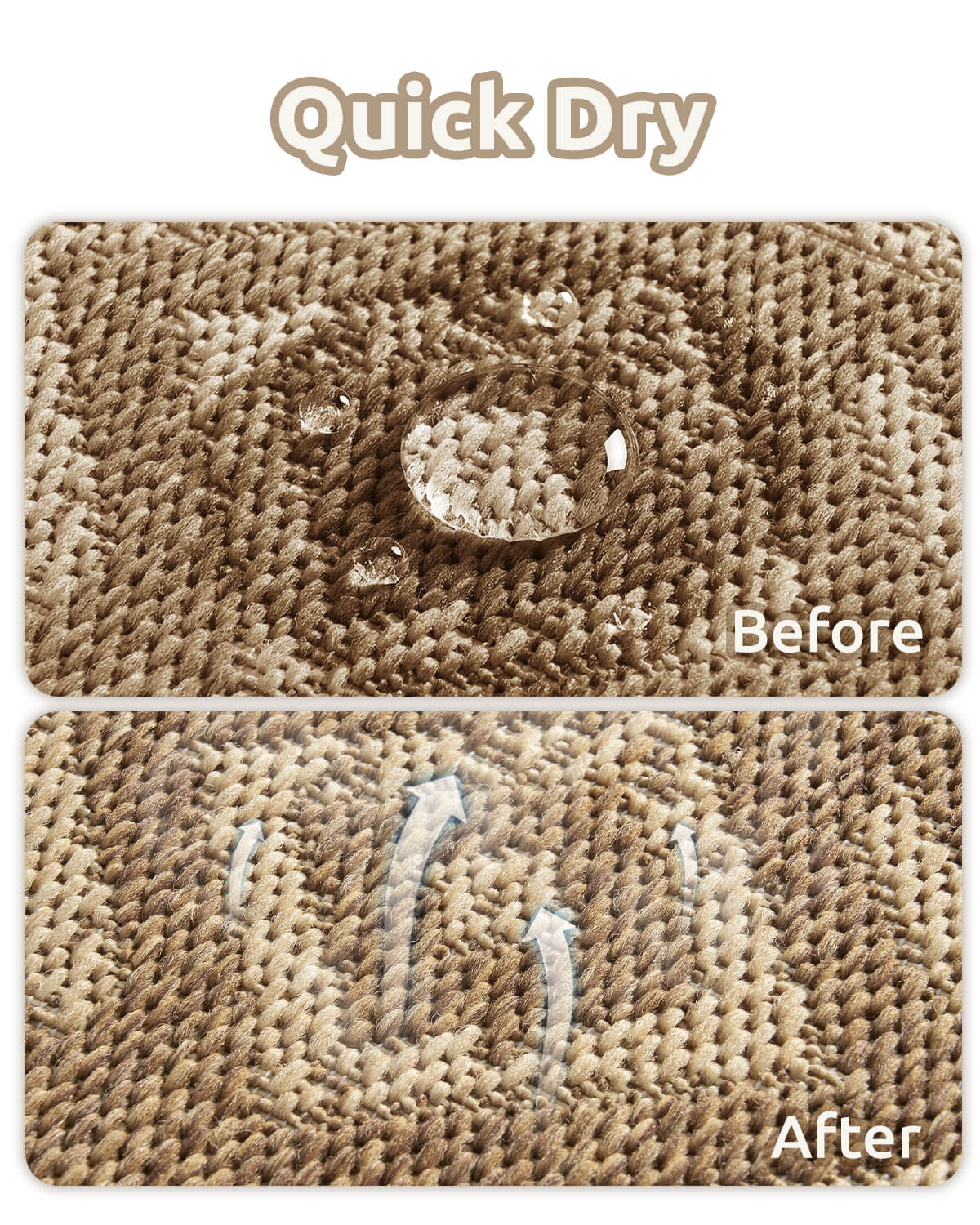 Waterproof quick dry indoor outdoor rug made for family outdoor living and comfortable indoor use