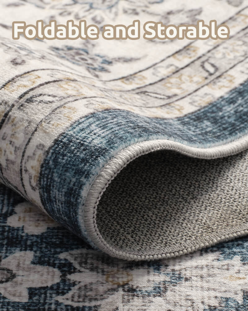 Washable vintage rug suited for busy family spaces