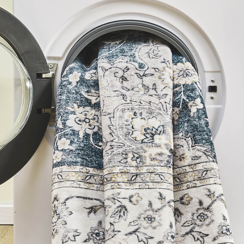 Vintage inspired rug adding depth to classic decor