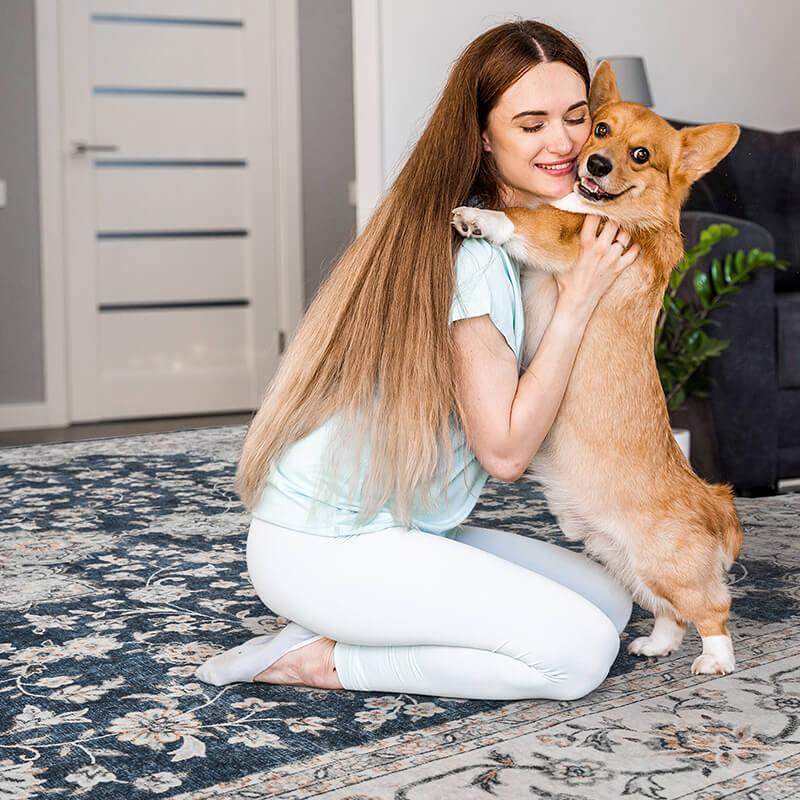 Easy-care vintage rug made for practical home use