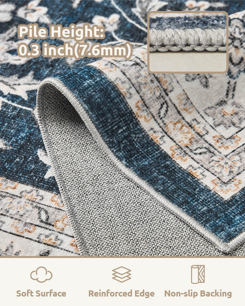 Vintage inspired rug enhancing collected interiors