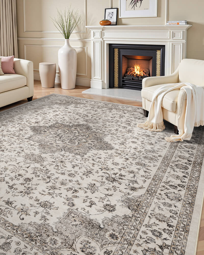 Soft vintage rug adding comfort to daily routines