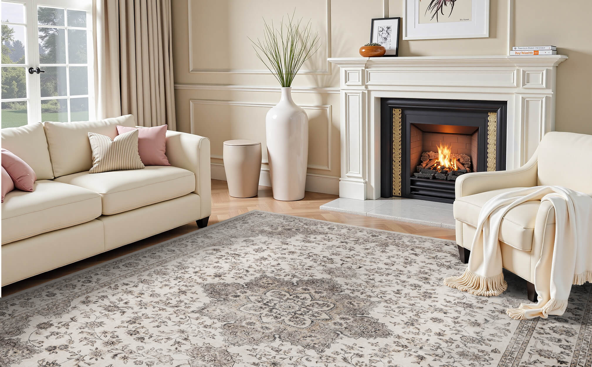 Classic vintage rug offering warmth and softness