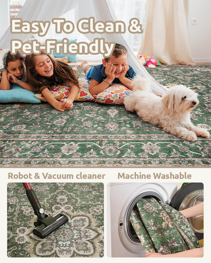 Soft vintage rug enhancing everyday comfort