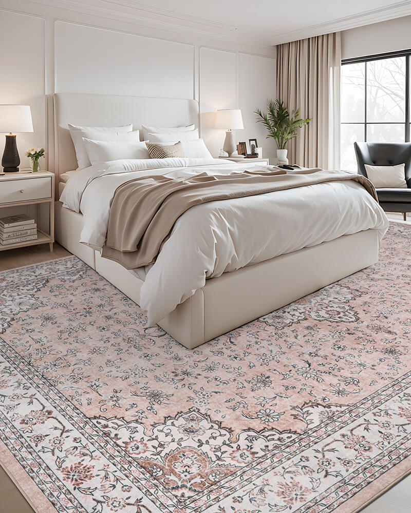 Washable vintage rug created for practical daily living