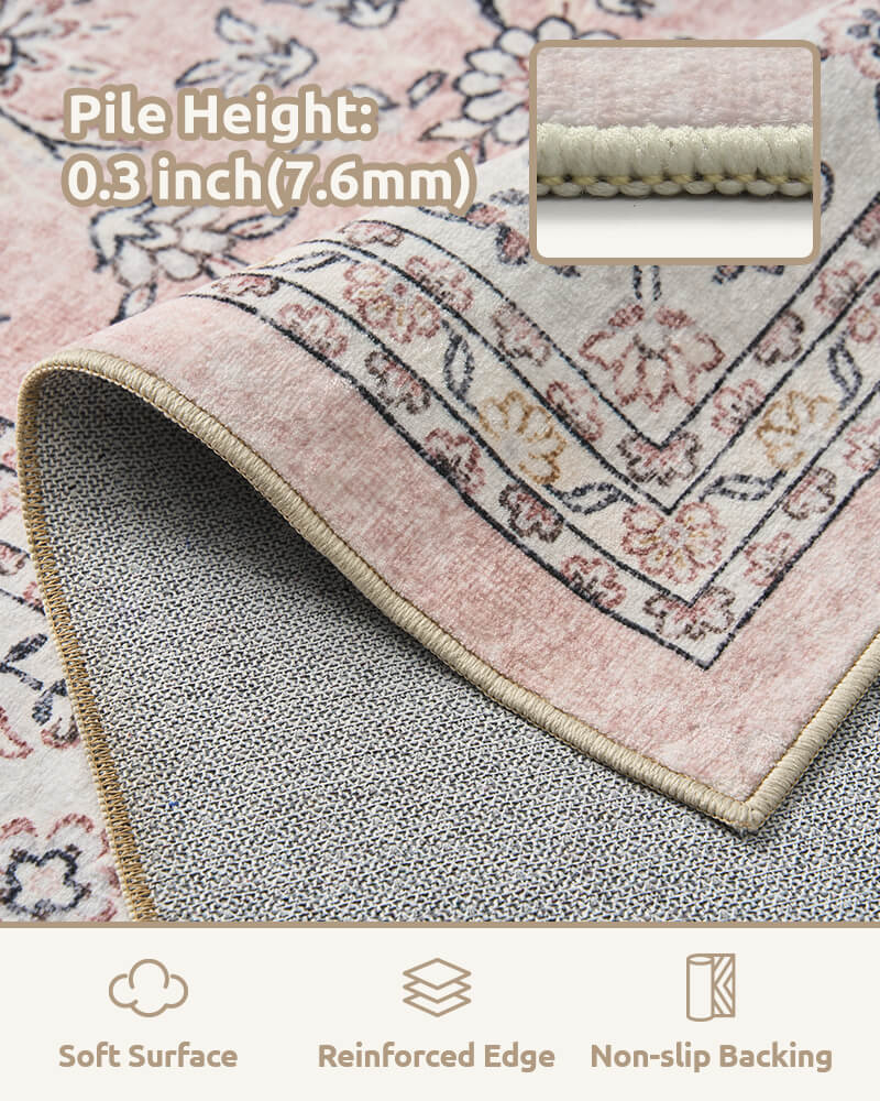 Vintage inspired rug blending classic charm with comfort