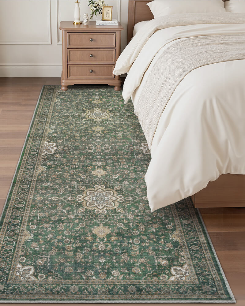 Vintage inspired area rug with subtle texture appeal