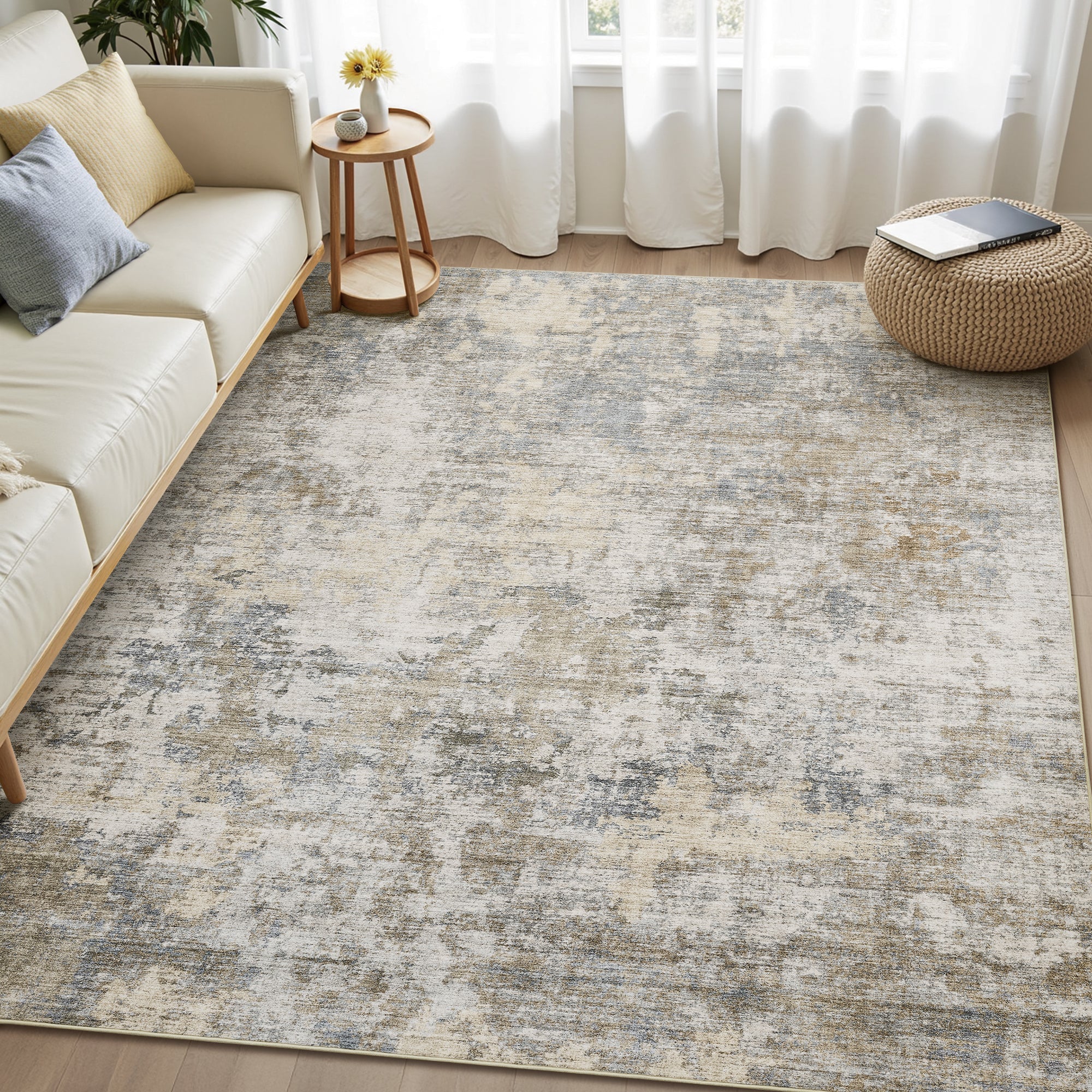Modern Abstract Washable Non-Slip Area Rug