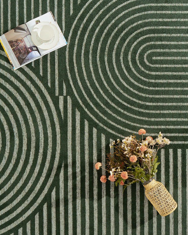 Washable area rug created for modern households and daily life