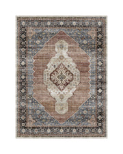 Lunelle Washable Area Rug -  Blue/Orange