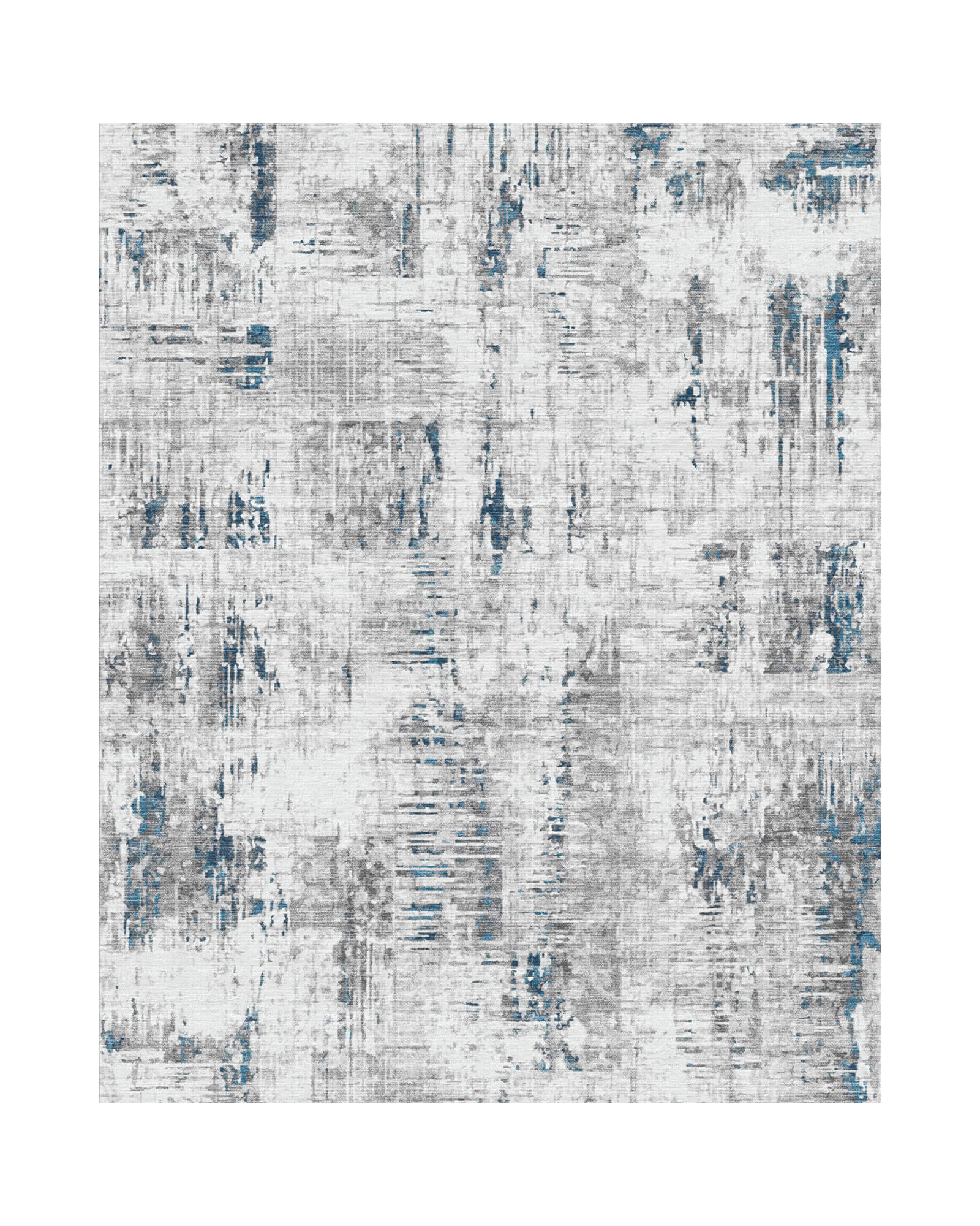 Doodle Washable Area Rug -  Blue