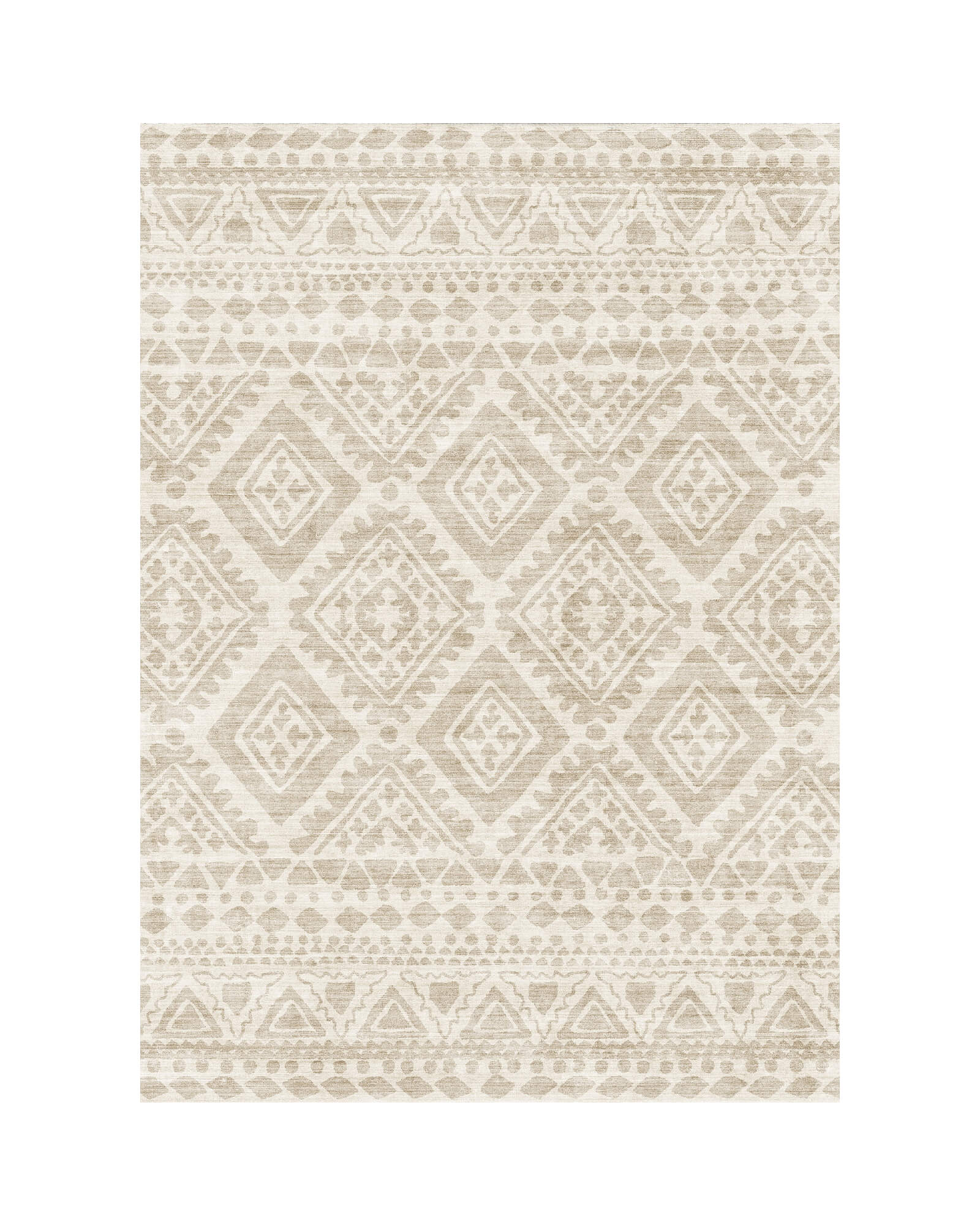Maze Washable Area Rug - Beige
