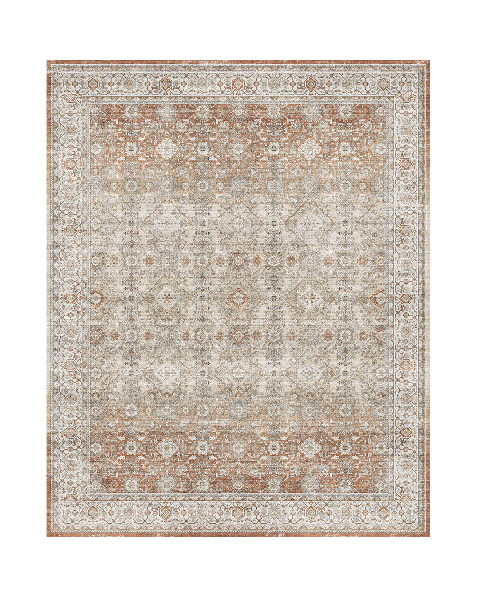 Mirren Washable Area Rug - Light Brown