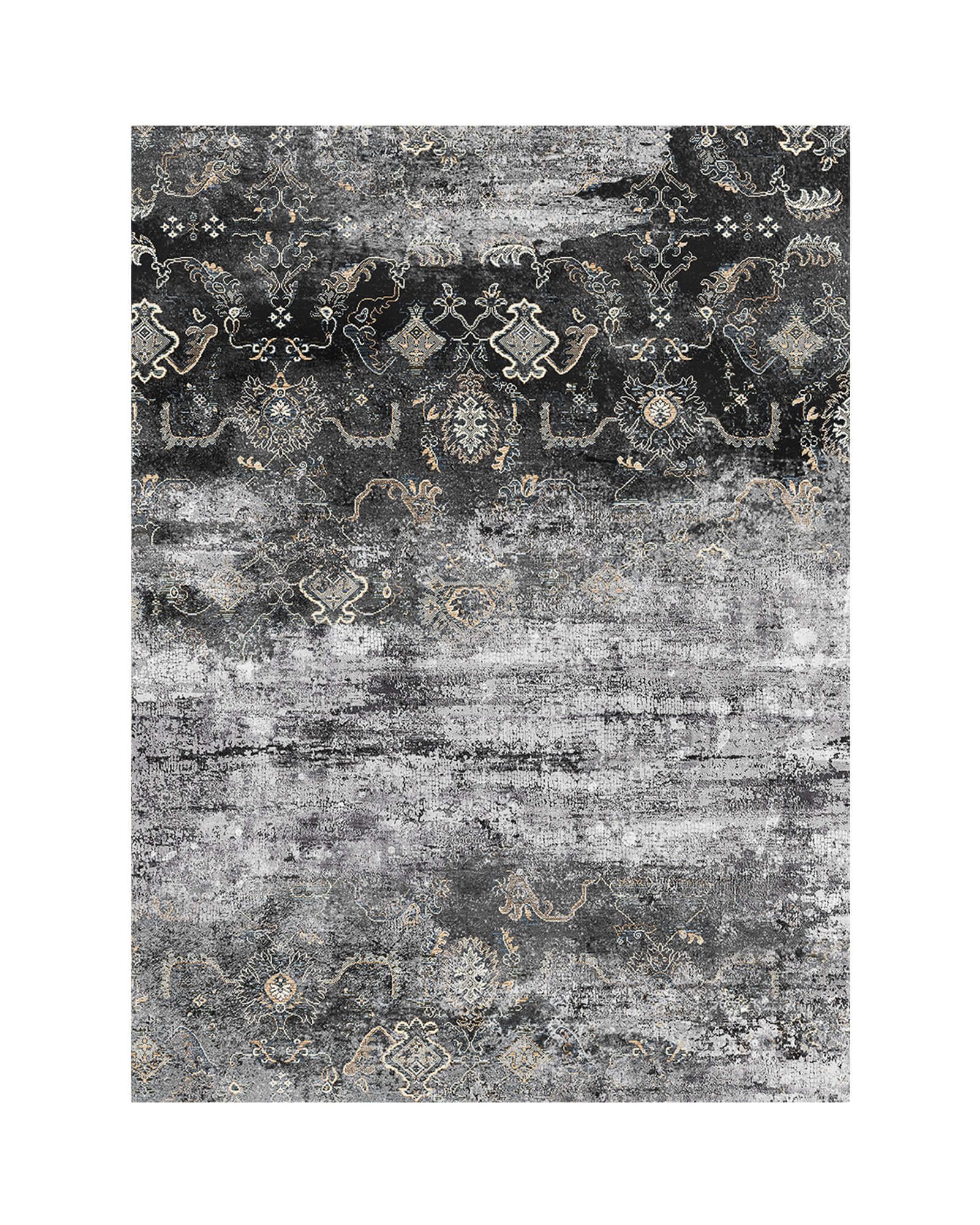 Mirage Washable Area Rug -  Dark Gray