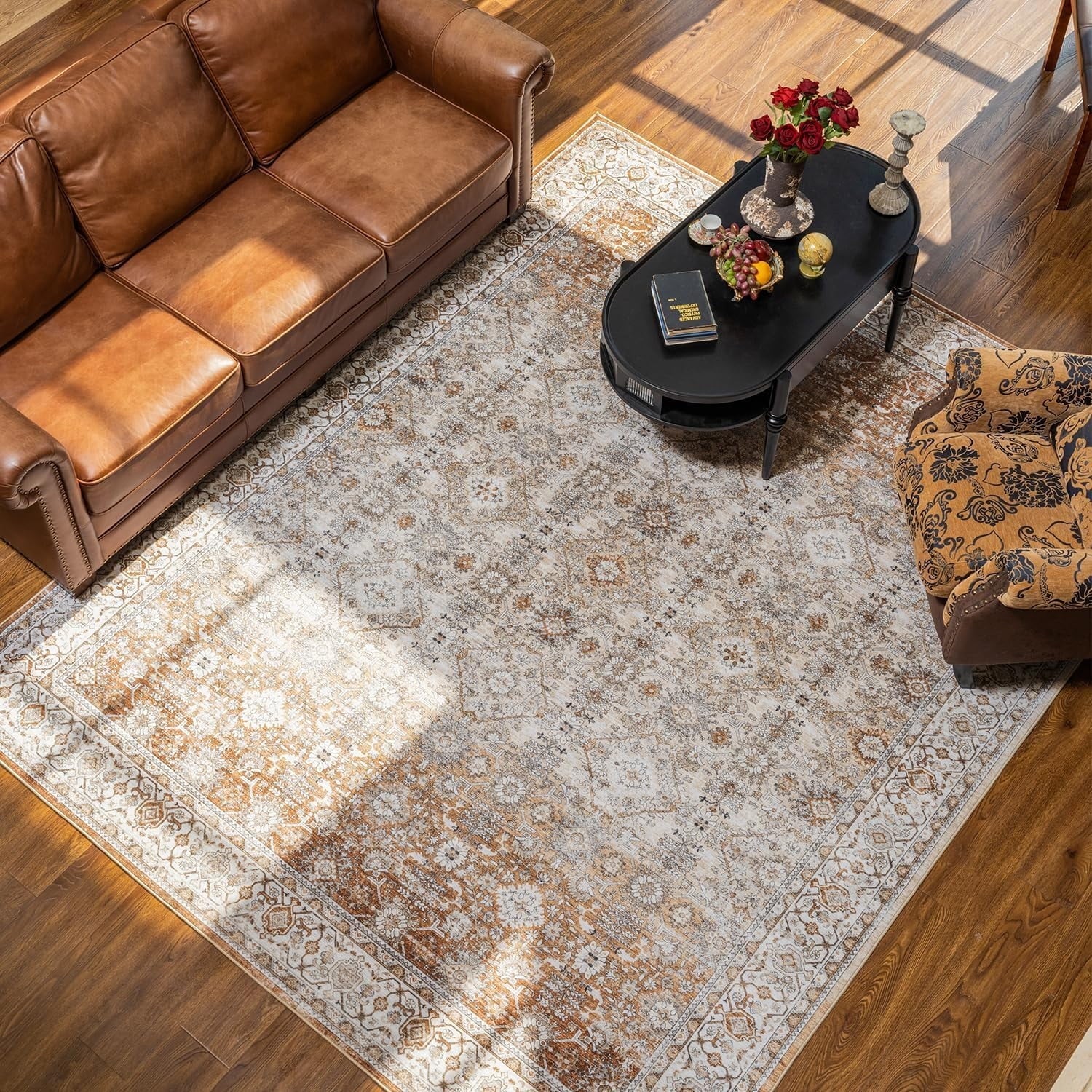 Ombre Vintage Floral Living Room Rug