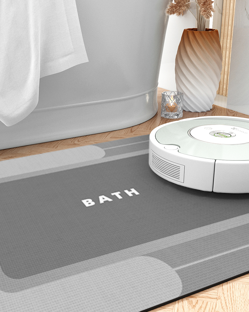 Easy-to-clean bath mat with quick-drying feature, ideal for bathroom hygiene.