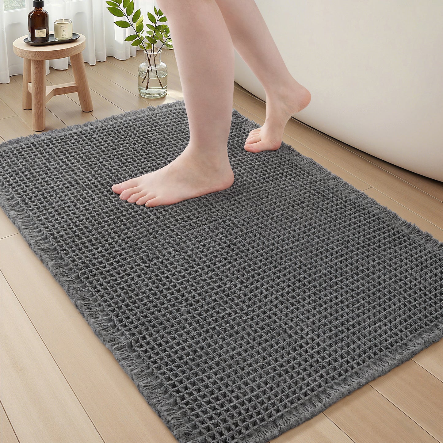 Waffle Style Absorbent Bath Mats
