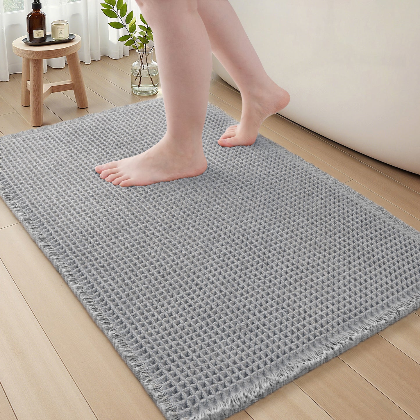 Waffle Style Absorbent Bath Mats