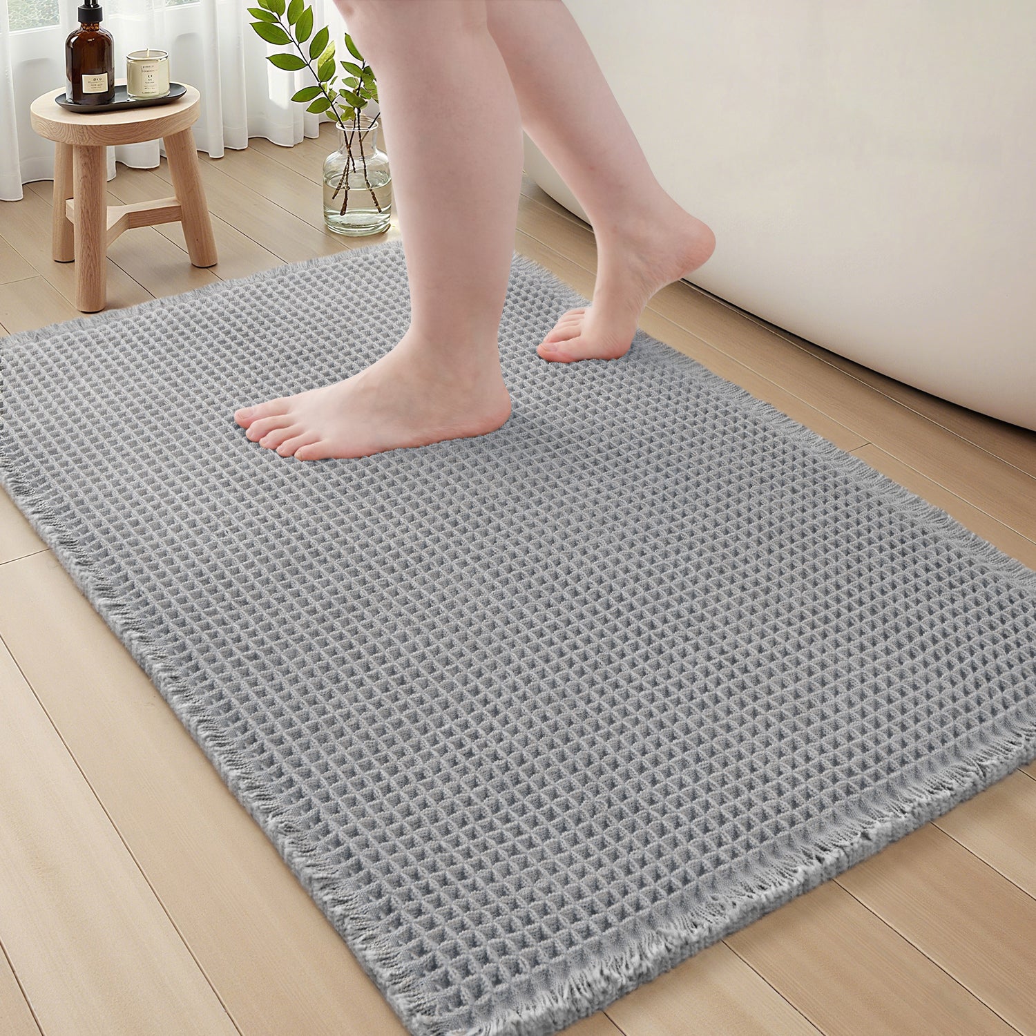 Waffle Style Absorbent Bath Mats