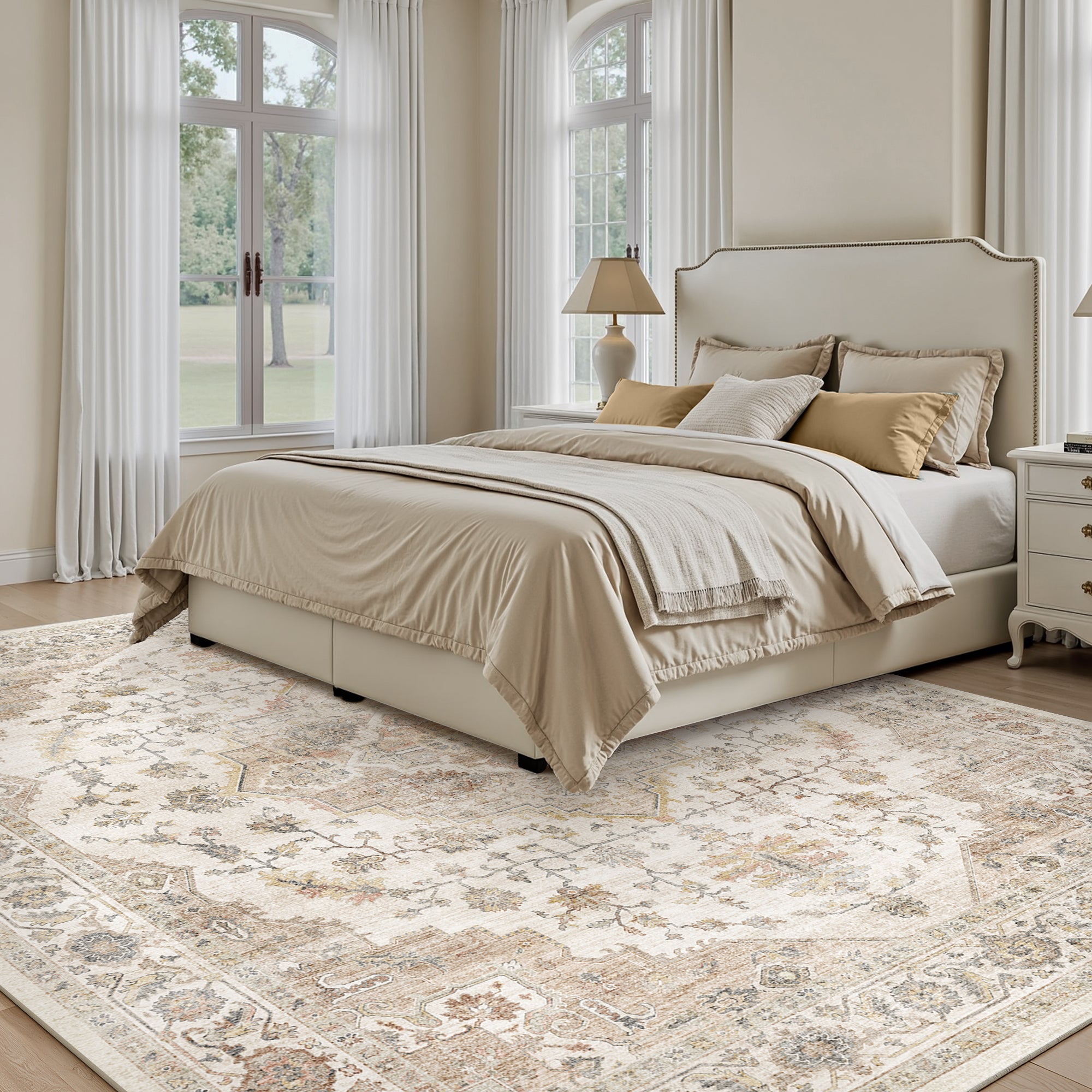 Area Rug Washable Carpet Soft Distressed