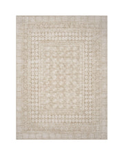 A beige vintage washable area rug features a softly distressed medallion and border design, adding timeless easy-care style to living rooms, bedrooms, dining rooms, and cozy everyday spaces.