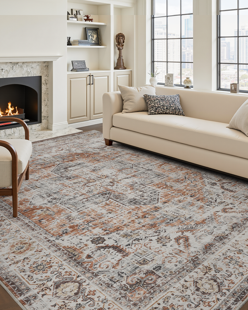 MontVoo Rugs Vintage Area Rug, Comfortable Carpet for Children and Pets