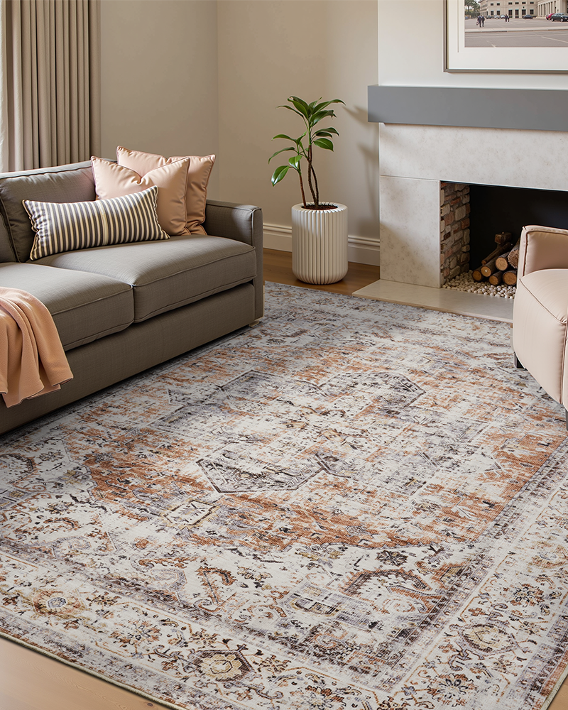 MontVoo Rugs Vintage Area Rug, Non-Slip and Durable for High Traffic Areas