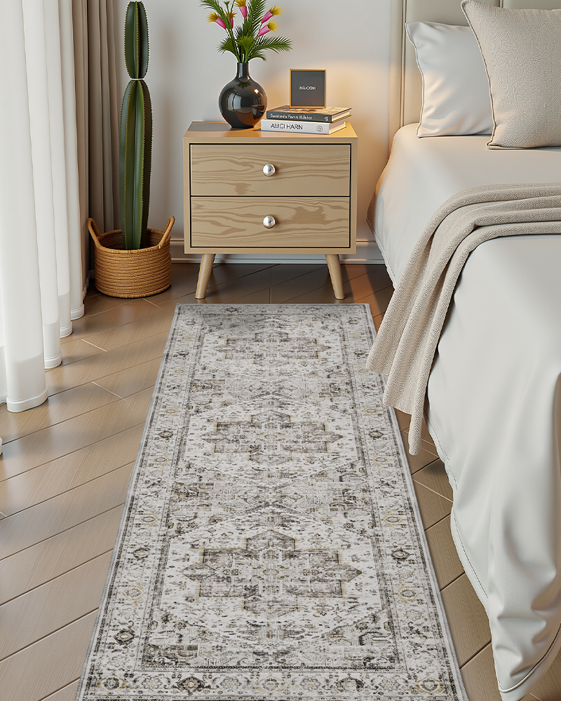 MontVoo Rugs Vintage Area Rug, Non-Slip, Durable Carpet for High-Traffic Rooms