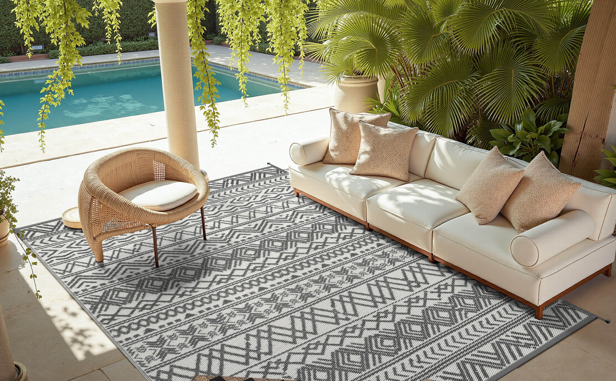 Washable boho rug designed for low-maintenance living