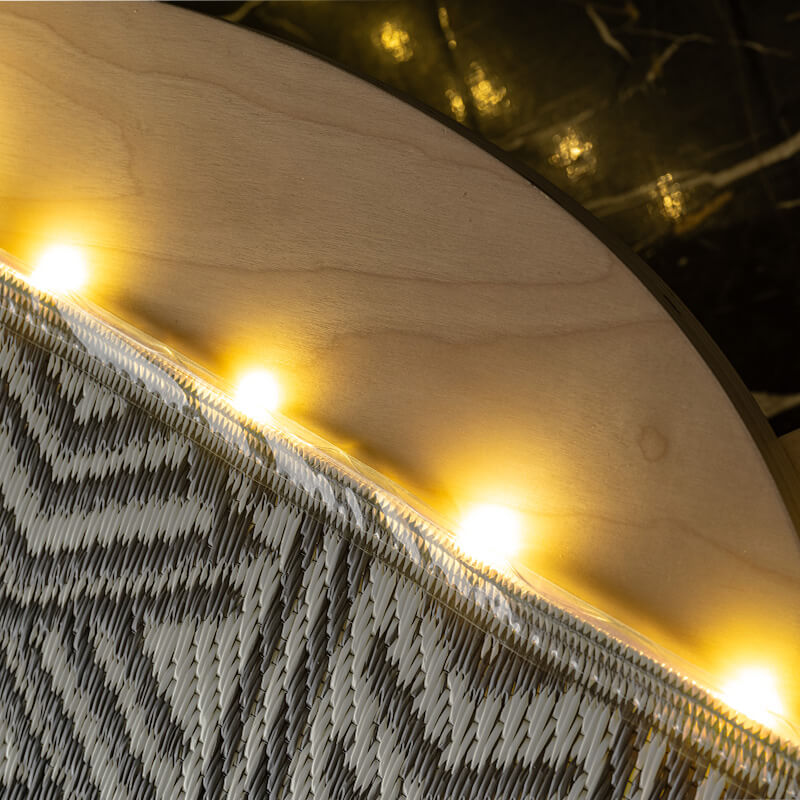 Boho-inspired rug designed for casual, natural interiors