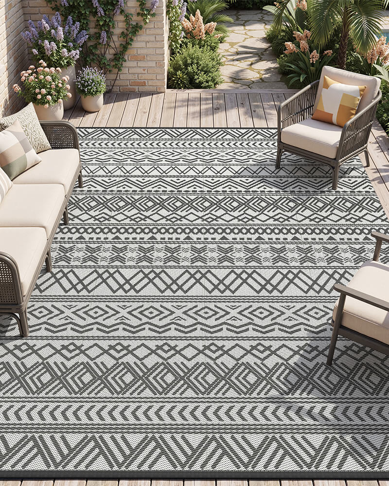 Easy-care boho rug made for busy family homes