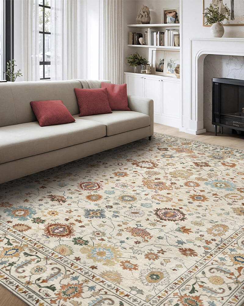 Textured vintage area rug ideal for bedrooms and hallways with frequent foot traffic