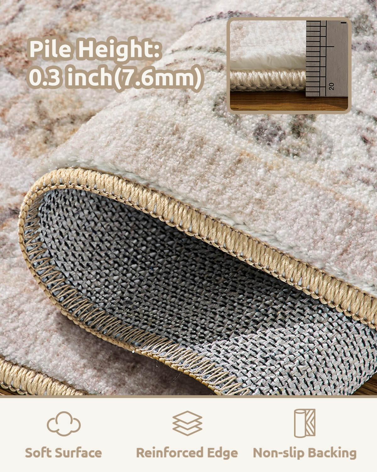 Stress Rug Vintage Area Rug Soft Durable Machine Washable Rug | MontVoo Rugs ...