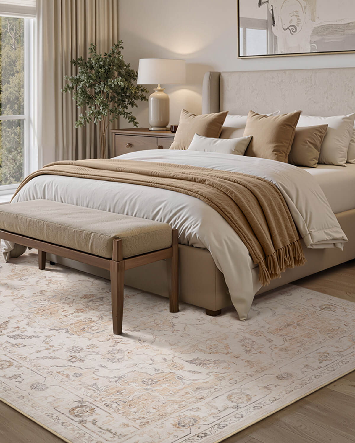 Classic floral vintage area rug perfect for cozy family homes